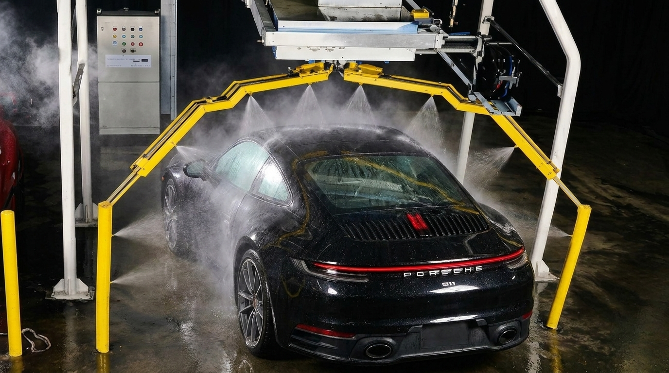 Dual-arm wash — full 3D coverage
